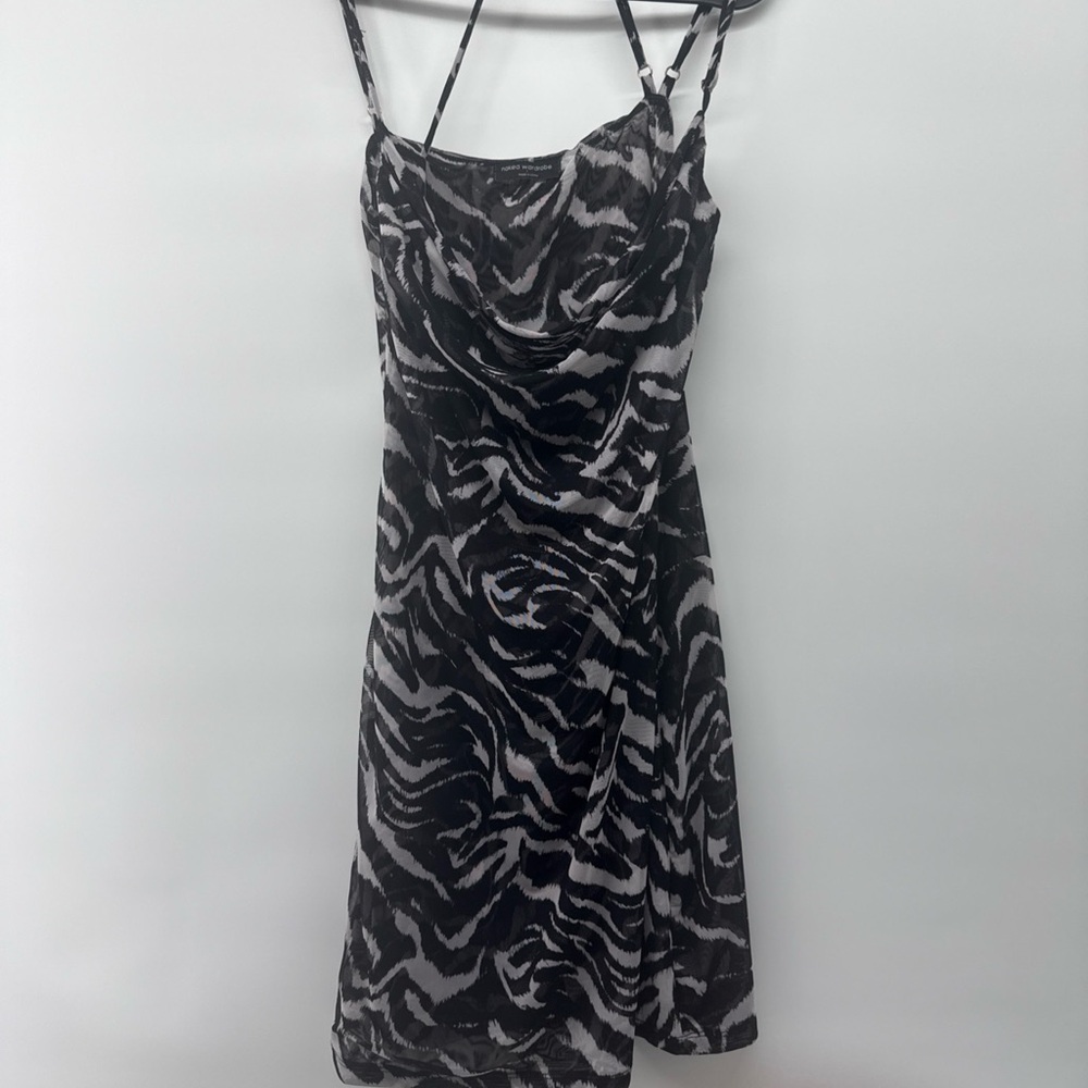 Naked Wardrobe, Zebra Print, Sexy, Sheer Dress SZ L